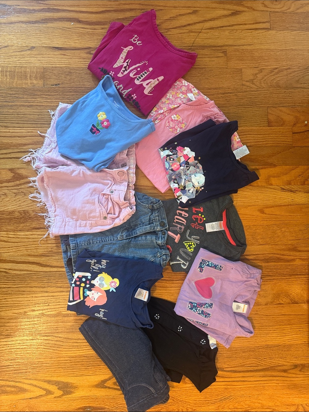 Gymboree Lot!-Girls Mixed Tops & Shorts - Pink, Blue, Purple, Black